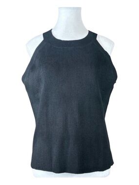 NEW YORK & COMPANY Black Sleeveless Ribbed Sweater, Size XL.